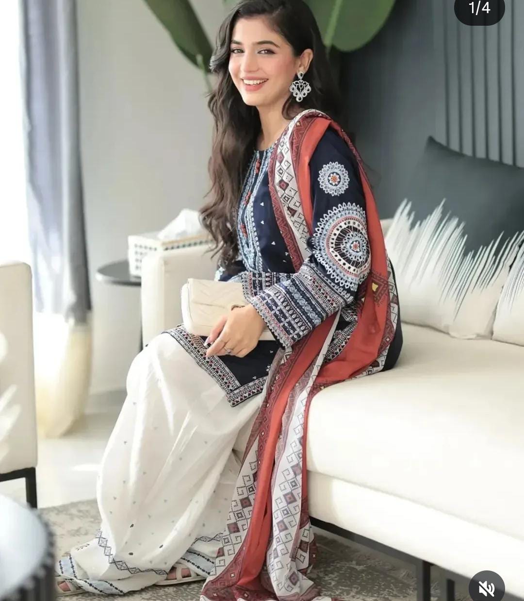 Linen Embroidered 3-PC