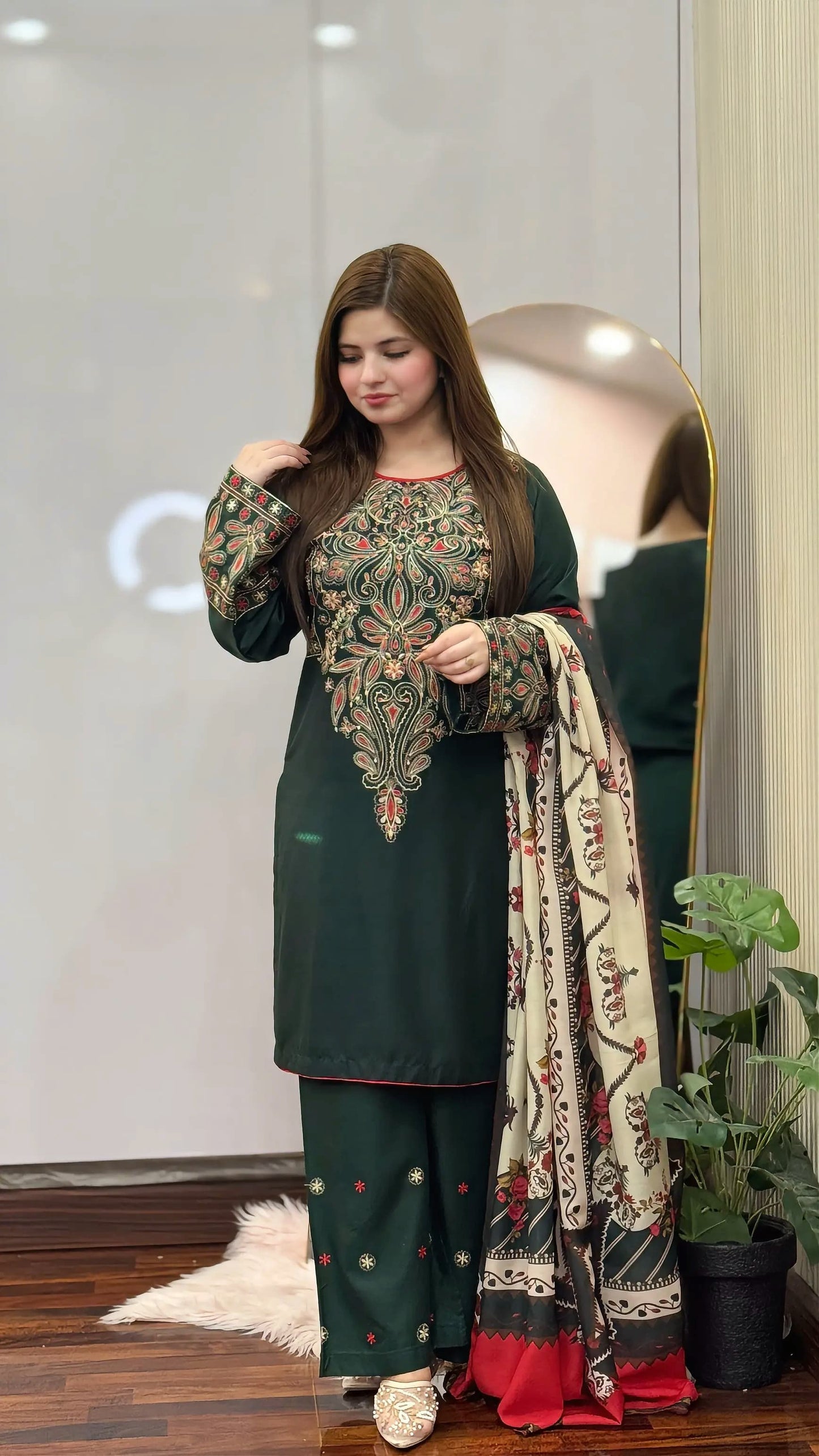 Linen Embroidered-3PC