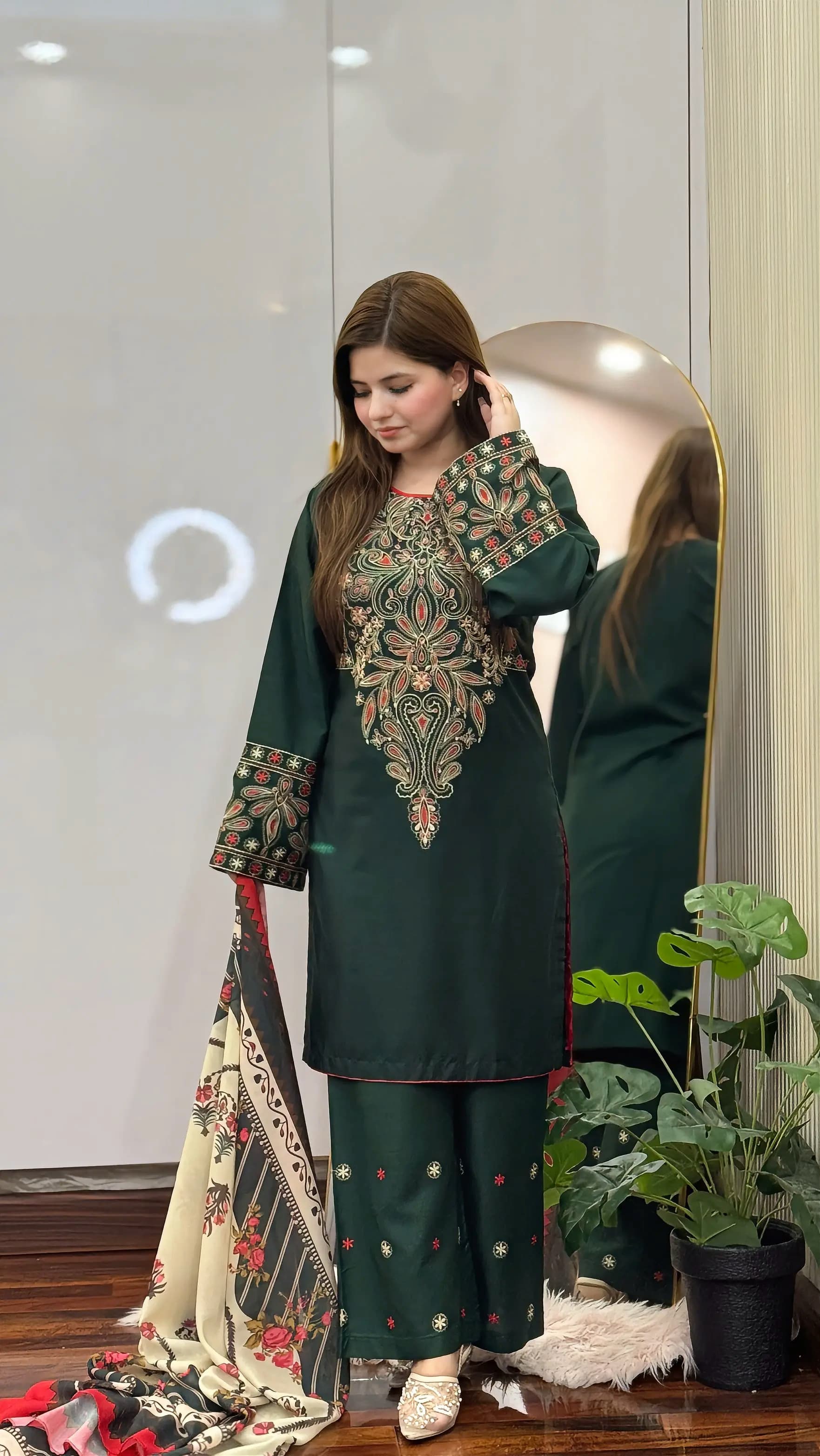 Linen Embroidered-3PC
