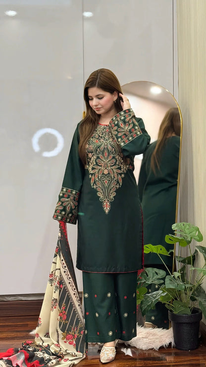 Linen Embroidered-3PC