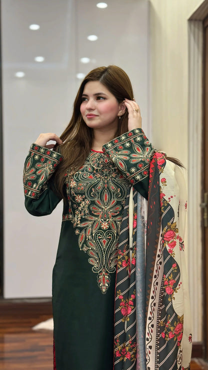 Linen Embroidered-3PC