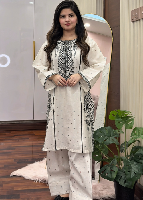 Cotton Embroidered 2-PC