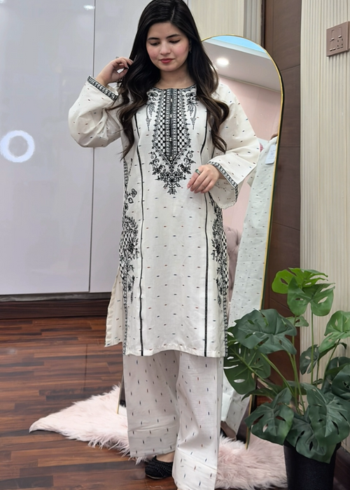 Cotton Embroidered 2-PC