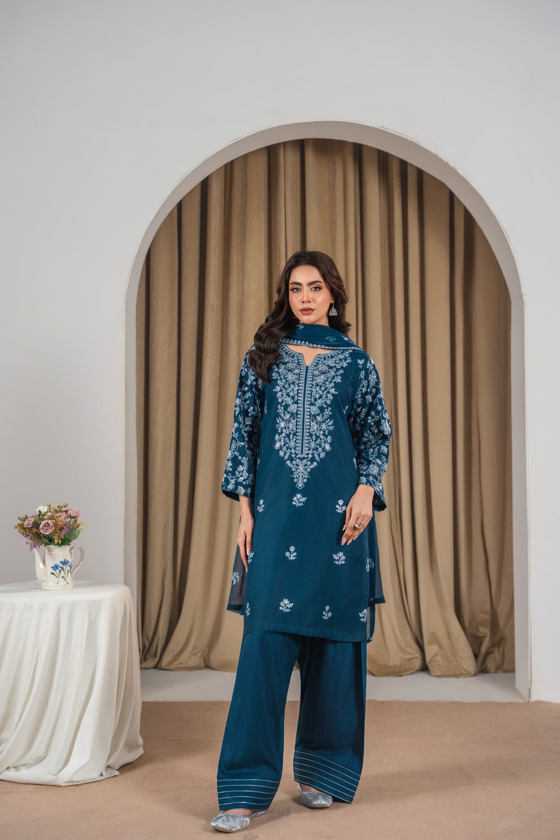 Linen Embroidered-3PC