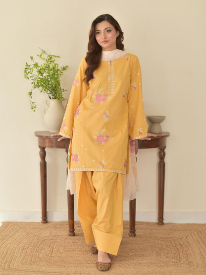 Stone Linen Embroidered 3-PC