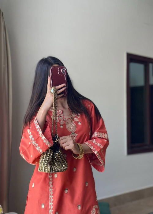 Linen Embroidered-2PC 