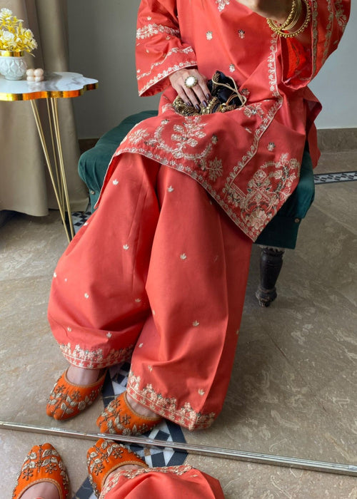 Linen Embroidered-2PC 