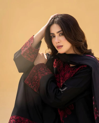 Linen Embroidered 3-PC