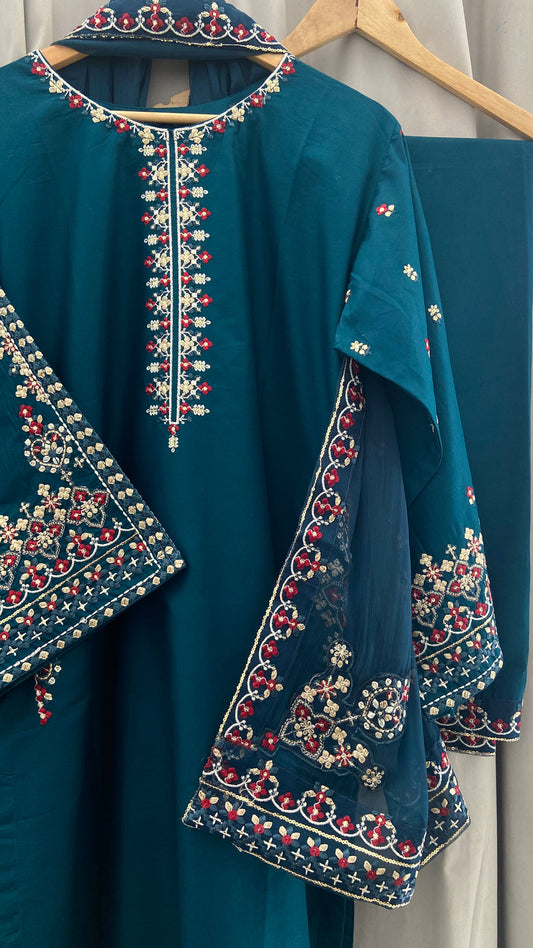 Cotton Lawn Embroidered-3PC