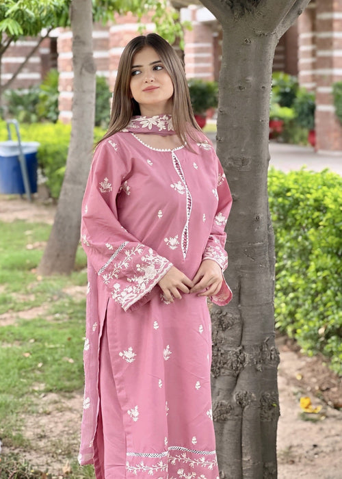 Cotton Embroidered 3-PC 