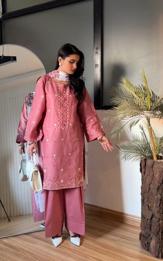 Cotton Lawn Embroidered 3-PC