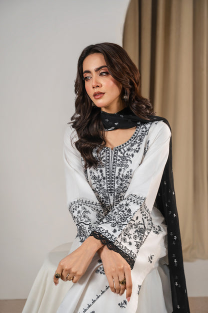 Stone Linen Embroidered 3-PC