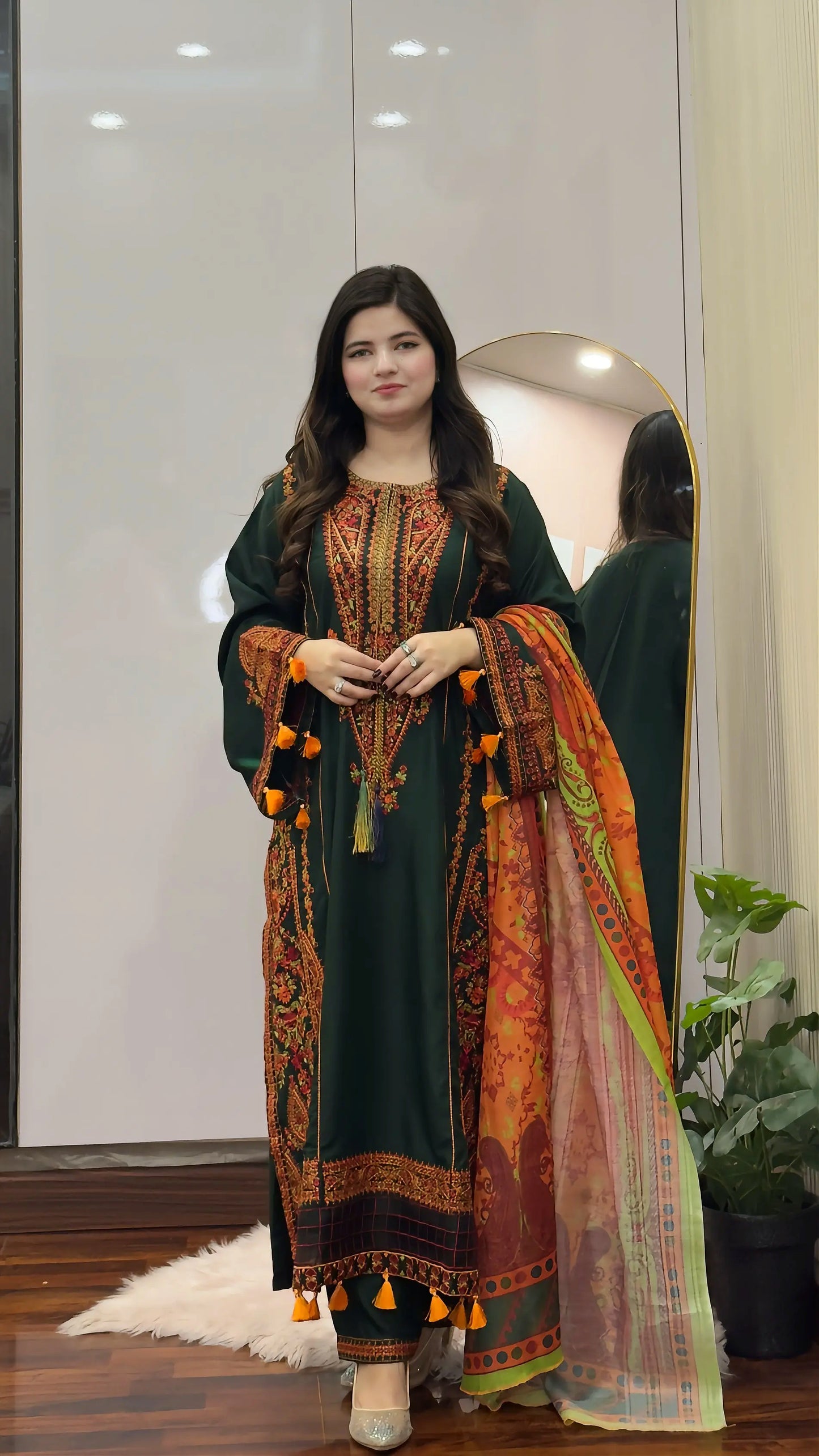 Linen Embroidered 3-PC